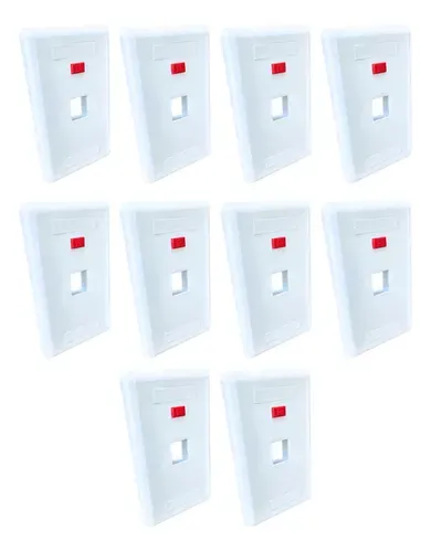 Espelho 4x2 com 1 saída para keystone Tyto Telecom, kit 10